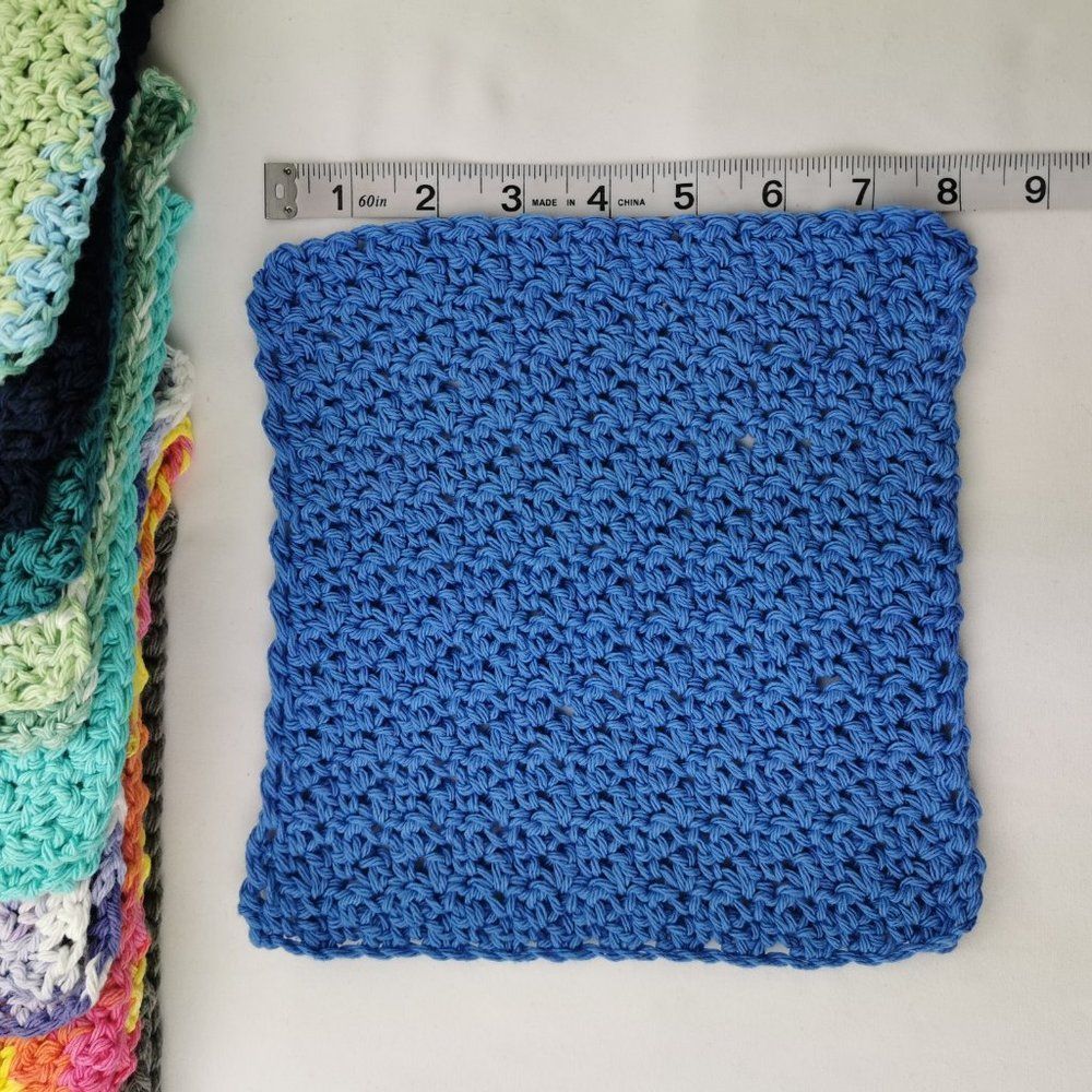 Handmade Crochet Wash Clothes, set  of 2, 100% cotton - Picture 6 of 14